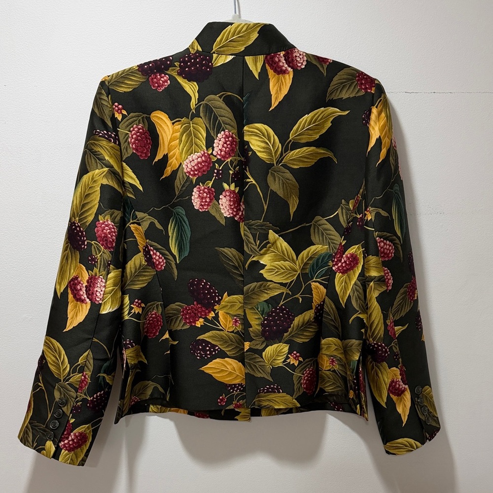 Linda Allard Ellen Tracy Women’s Fruit Silk Wool Berry Blazer Jacket 14P‎ Artsy - Picture 5 of 8